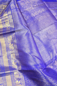 Royal Blue Kanchipuram Silk Saree with Rich Gold Border