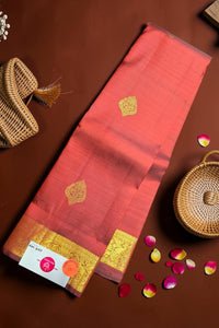 Carmine Pink Kanchipuram Silk Saree with Vibrant Elegance
