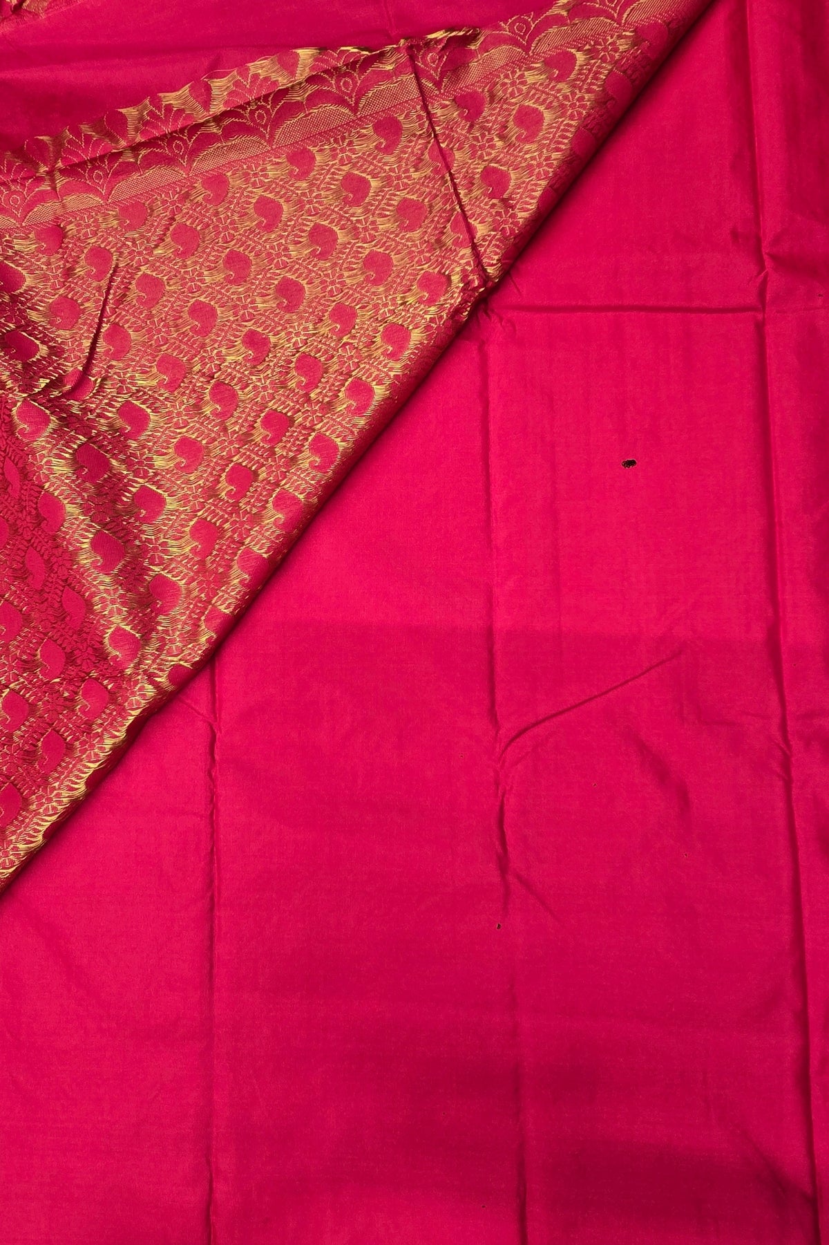 Vibrant Bright Pink Semi Silk Saree