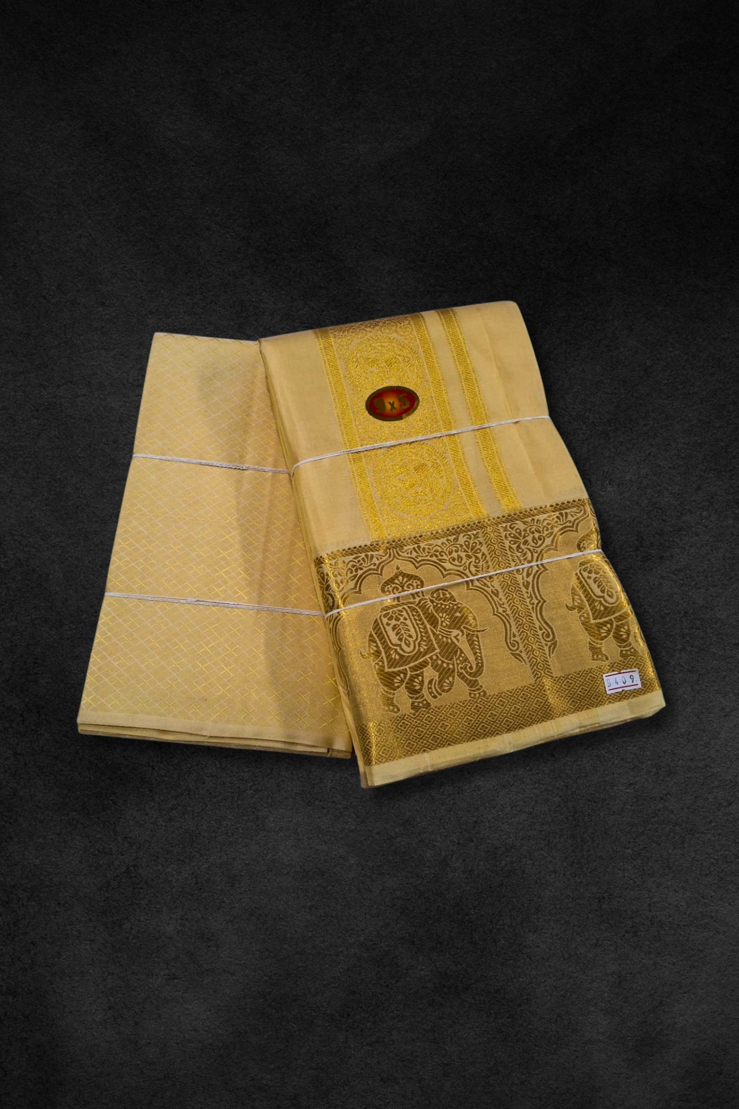 Heritage Golden Vesti with Intricate Gold Zari Weave