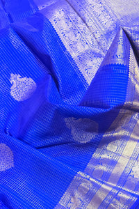 Royal Blue Kanchipuram Silk Saree with Rich Gold Border
