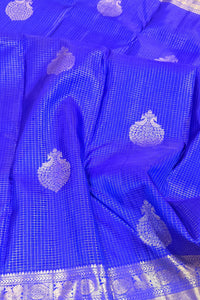Royal Blue Kanchipuram Silk Saree with Rich Gold Border