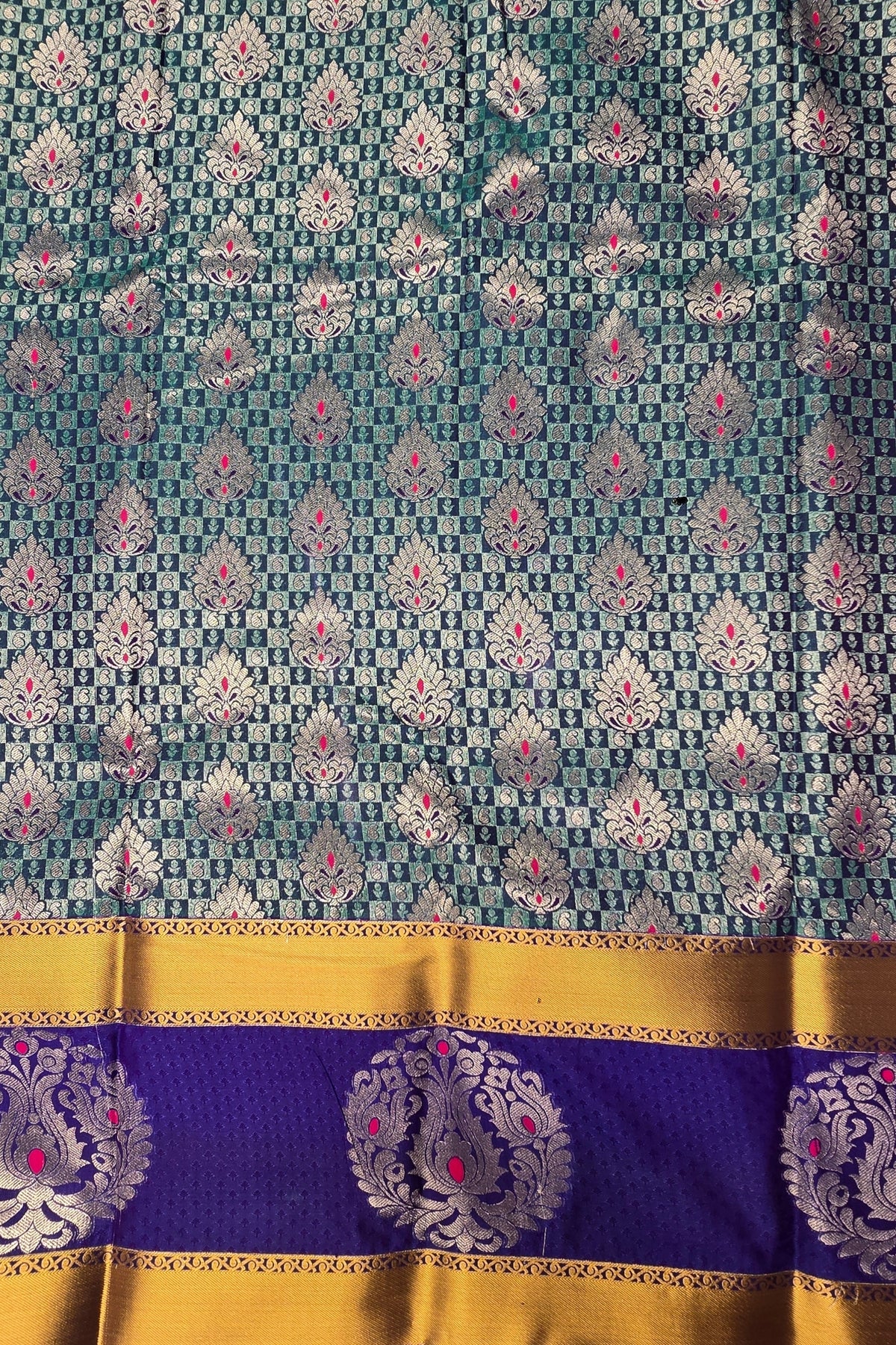 Charming Patrick Blue Semi Silk Saree with Full Floral Print