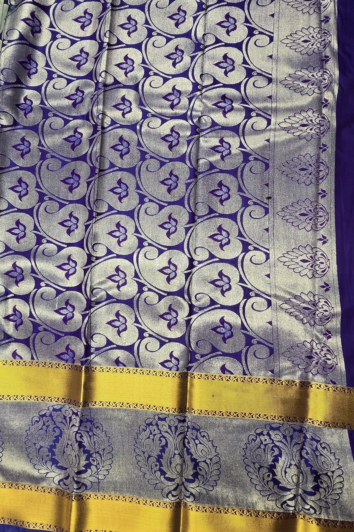 Charming Patrick Blue Semi Silk Saree with Full Floral Print