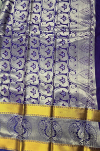 Charming Patrick Blue Semi Silk Saree with Full Floral Print