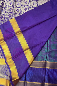 Charming Patrick Blue Semi Silk Saree with Full Floral Print