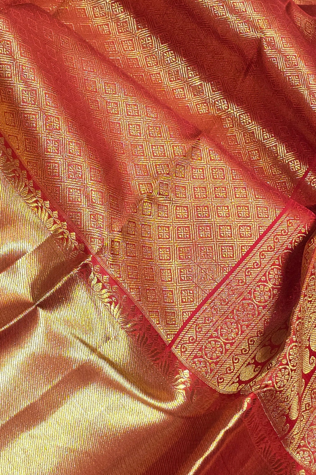 Close-up of a patterned fabric with intricate designs.