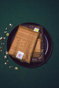 Majestic Blue Semi Silk Saree with Lustrous Gold Border