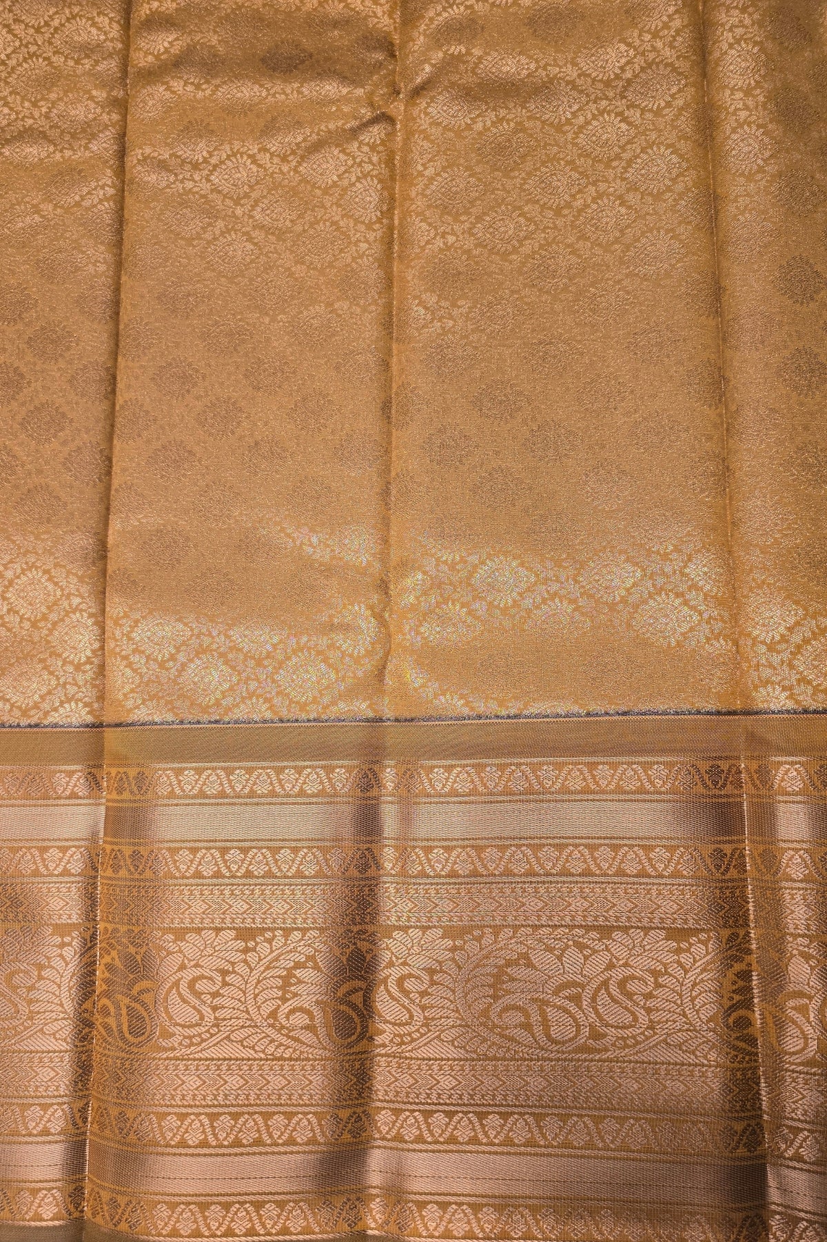 Majestic Blue Semi Silk Saree with Lustrous Gold Border