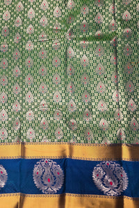 Elegant Patrick Blue Semi Silk Saree with Sea Green Pallu