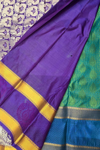 Elegant Patrick Blue Semi Silk Saree with Sea Green Pallu
