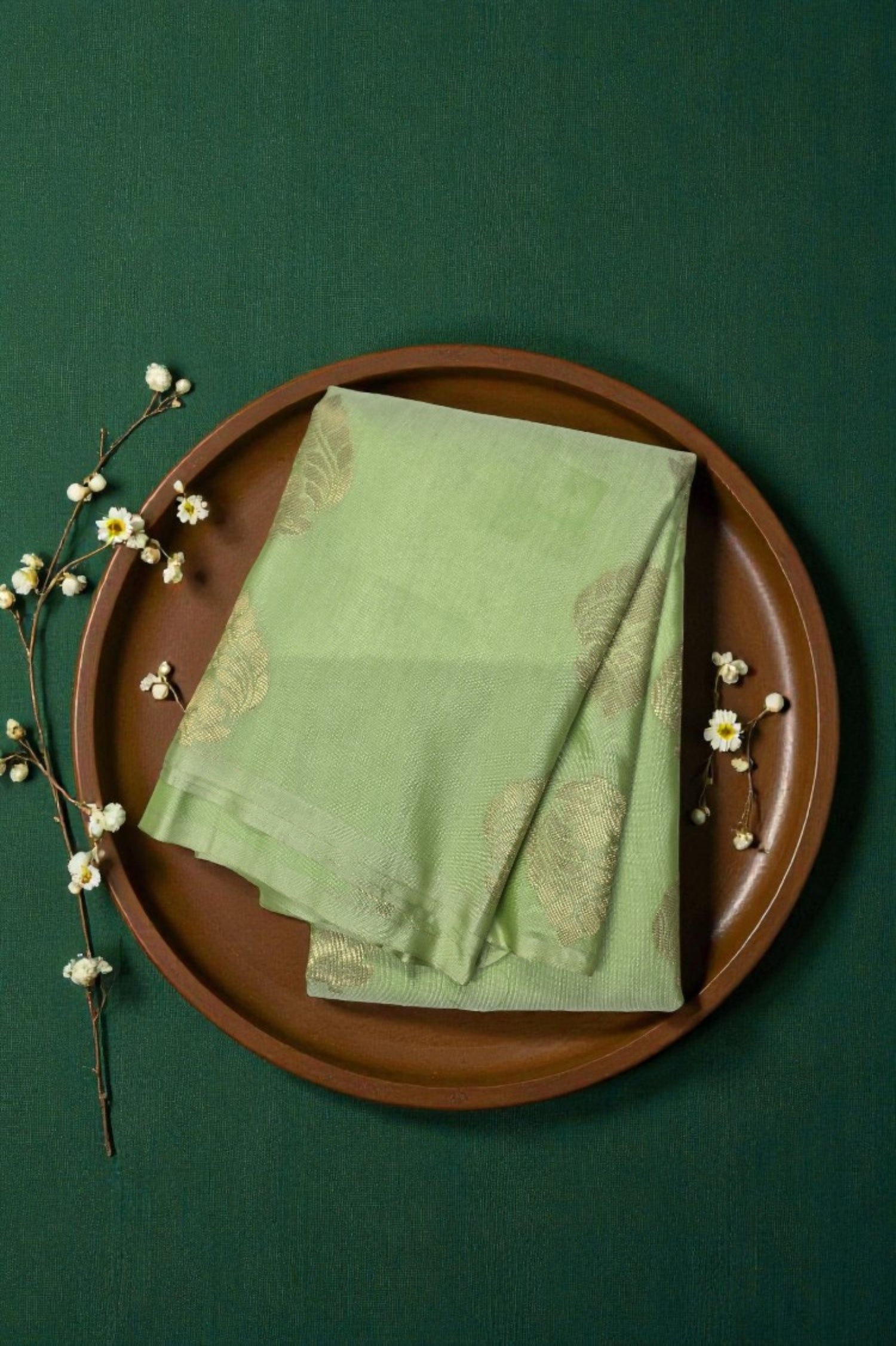 Graceful Olivine Green Semi Silk Saree