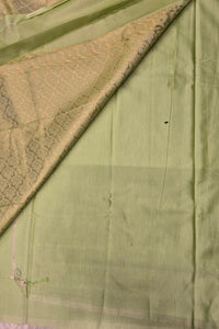 Graceful Olivine Green Semi Silk Saree