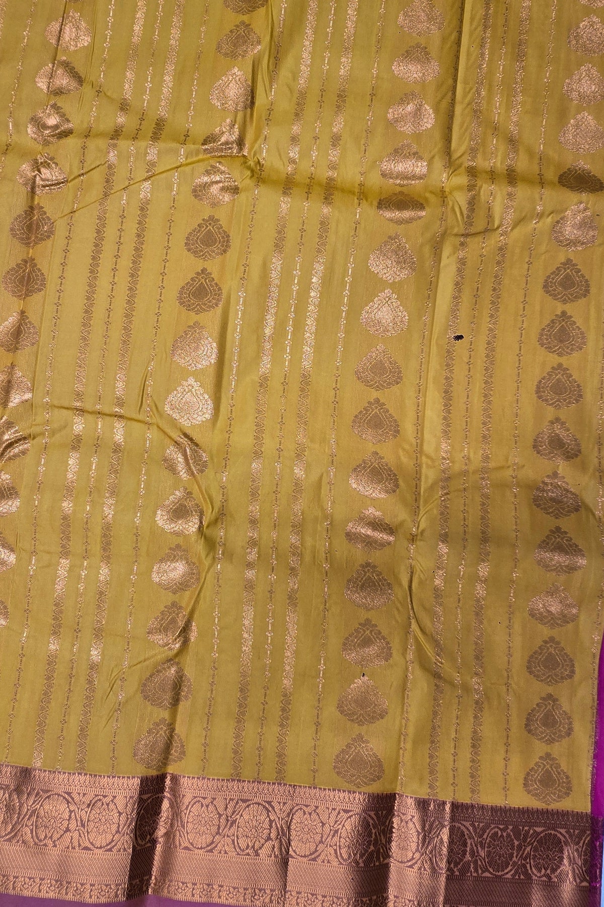 Radiant Gold Semi Silk Saree with Pink Pallu