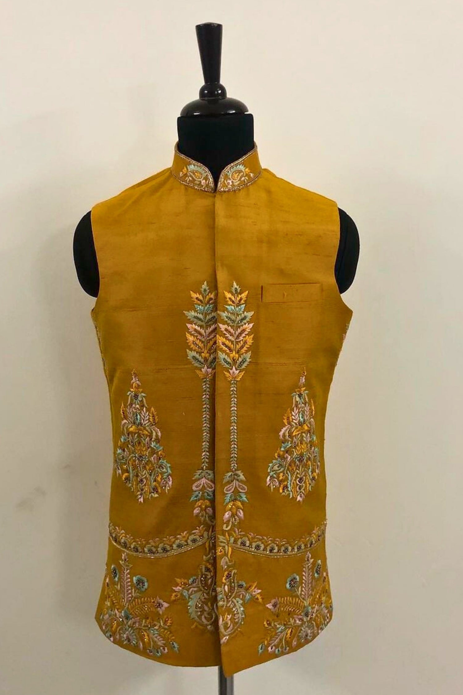 Radiant Charm – Yellow Sherwani Coat