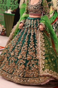 Dark Green Lehenga with Full Stone Work