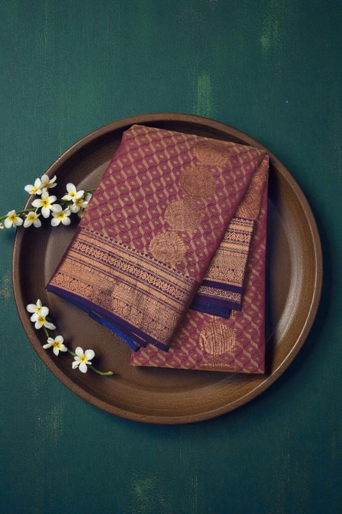 Charming Pansy Pink Semi Silk Saree