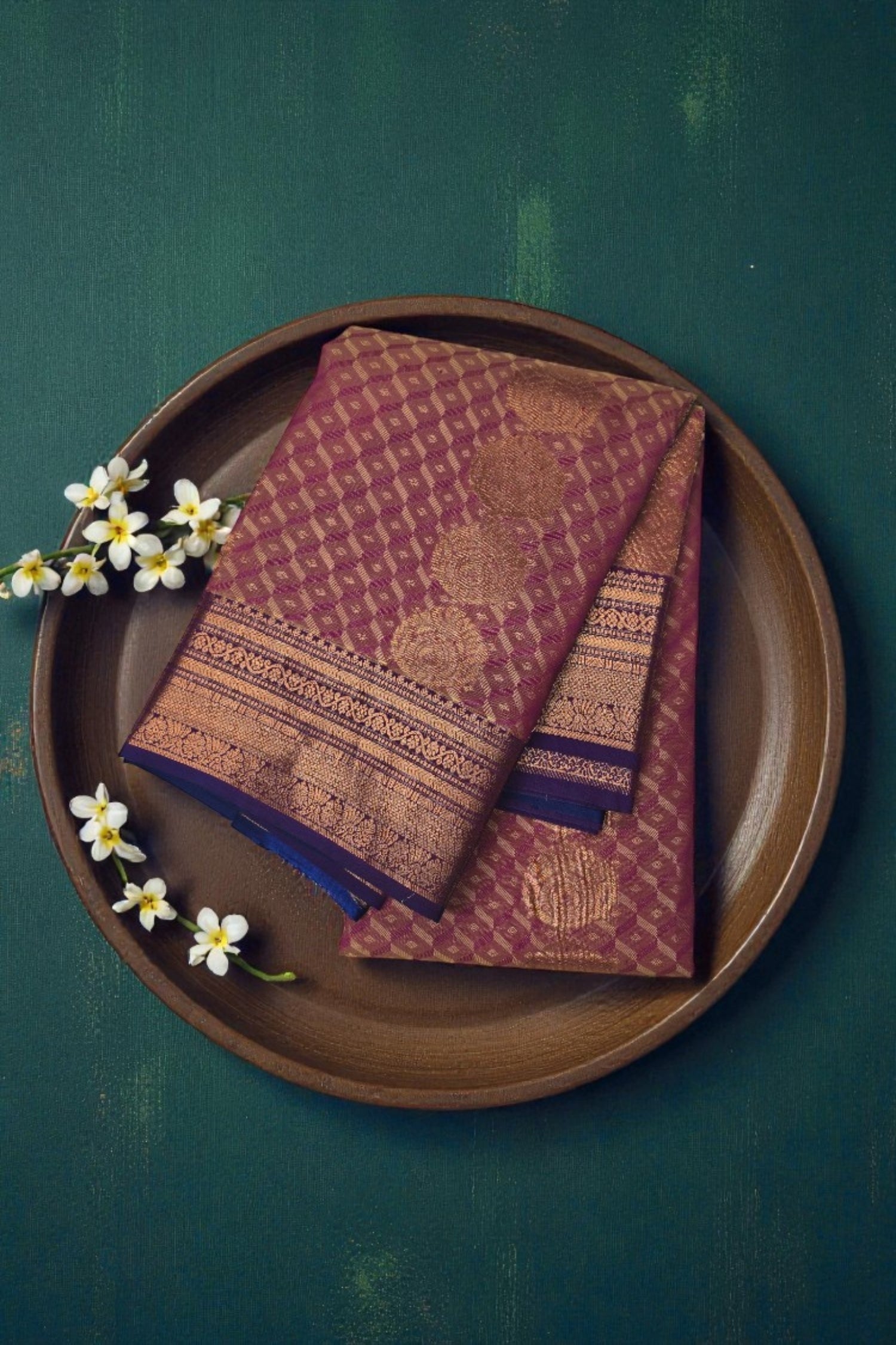 Charming Pansy Pink Semi Silk Saree