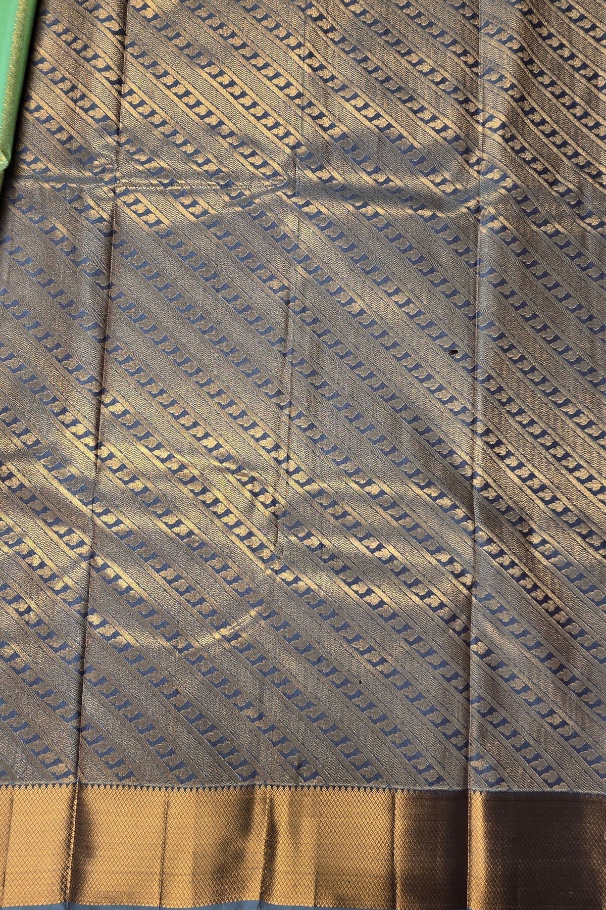 Elegant Olivine Green Semi Silk Saree