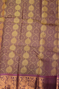 Yellow with Maroon Border Semi Silk Saree