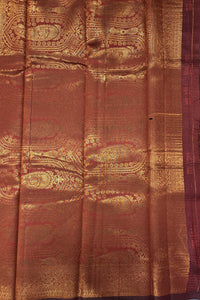 Tape Grey with Coffee Brown Border Semi Silk Saree