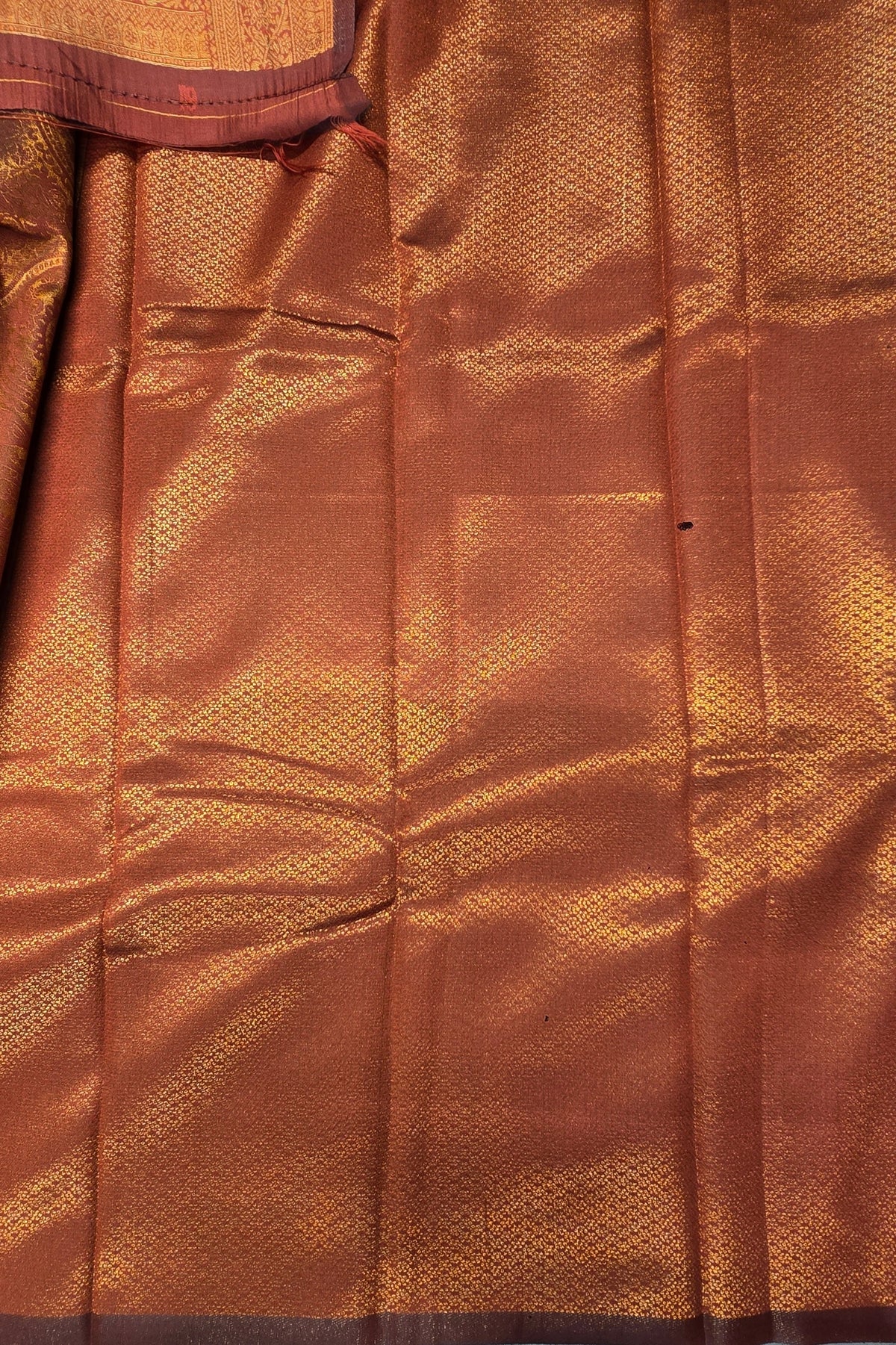 Tape Grey with Coffee Brown Border Semi Silk Saree