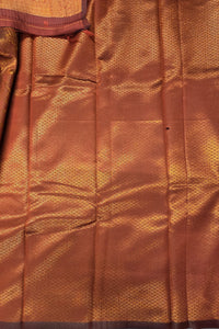 Tape Grey with Coffee Brown Border Semi Silk Saree