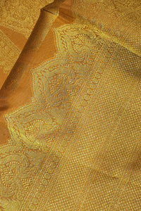 Orange Kanchipuram Silk Saree with Rich Gold Border