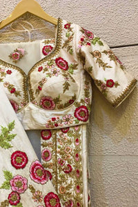Blush Elegance White Floral Lehenga