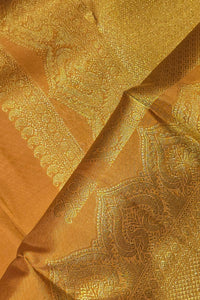 Orange Kanchipuram Silk Saree with Rich Gold Border
