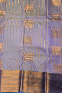 Purple with Apple Green Pallu Semi Silk Saree