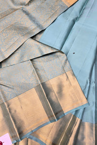 Graceful Baby Blue Kanchipuram Saree