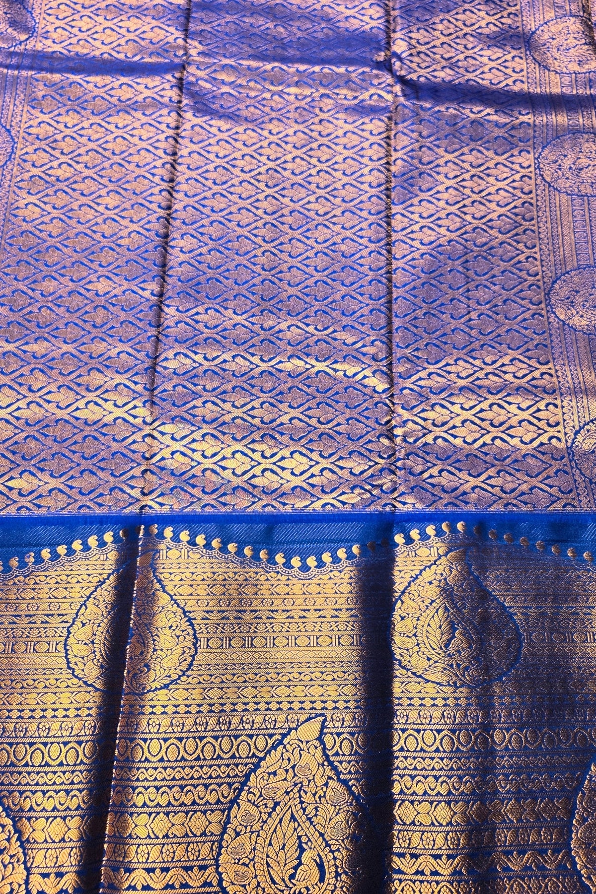 Charming Yellow Kanchipuram Silk Saree with Light Blue Border