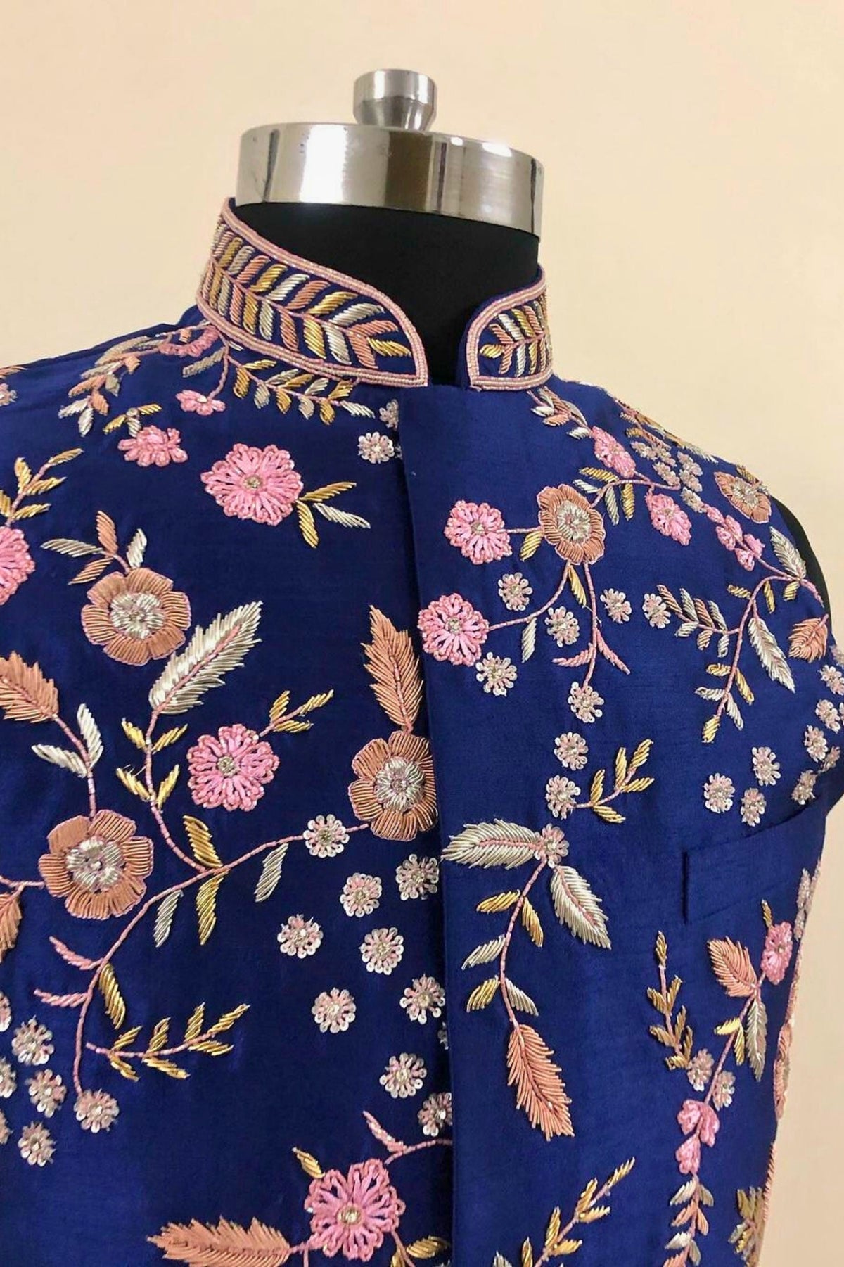 Majestic Grace – Blue Embroidered Sherwani