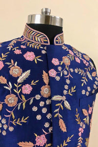 Majestic Grace – Blue Embroidered Sherwani