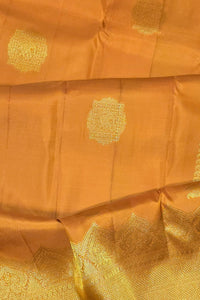 Orange Kanchipuram Silk Saree with Rich Gold Border