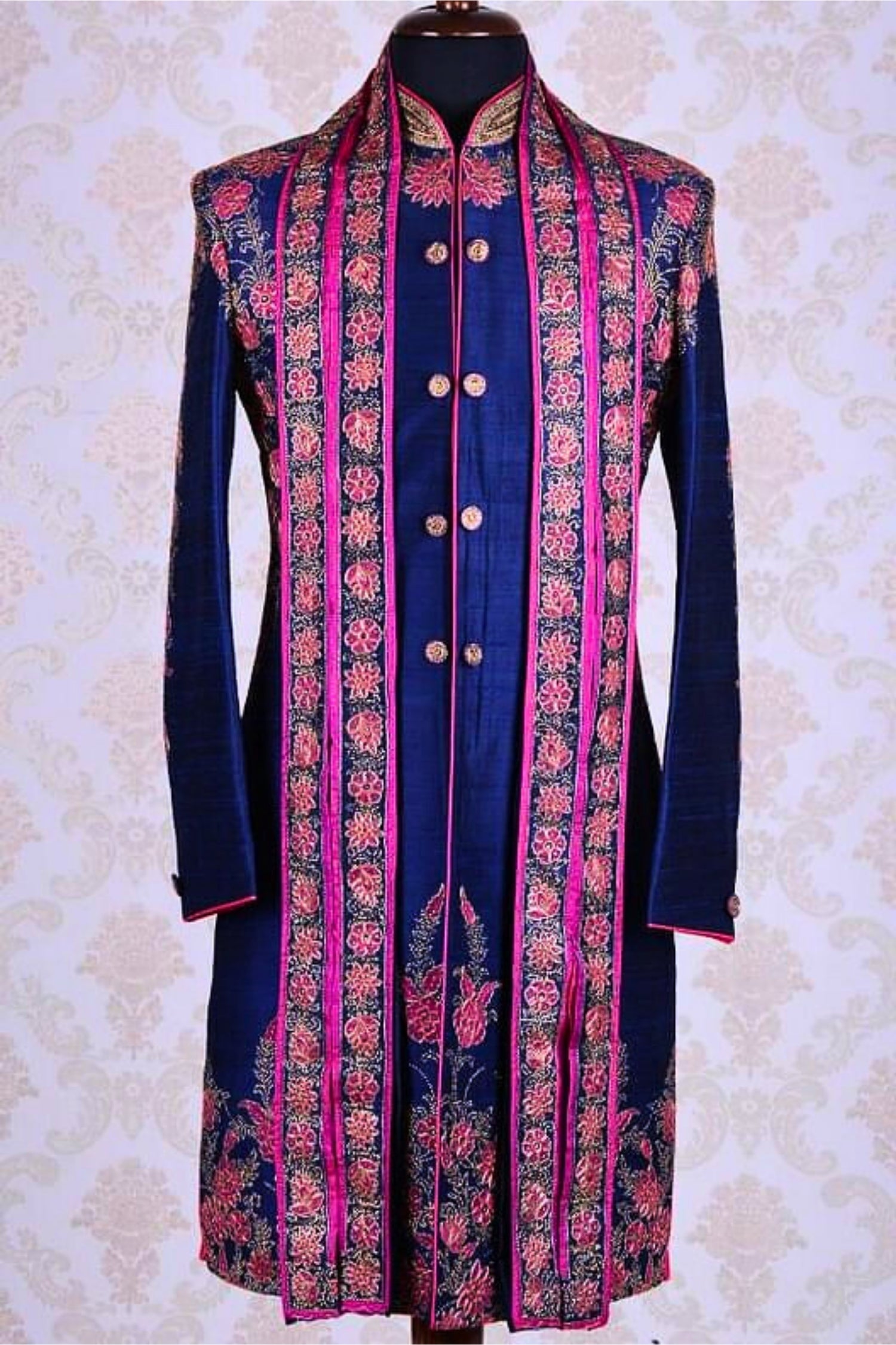 Regal Radiance – Purple with Pink Sherwani
