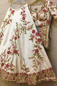 Blush Elegance White Floral Lehenga