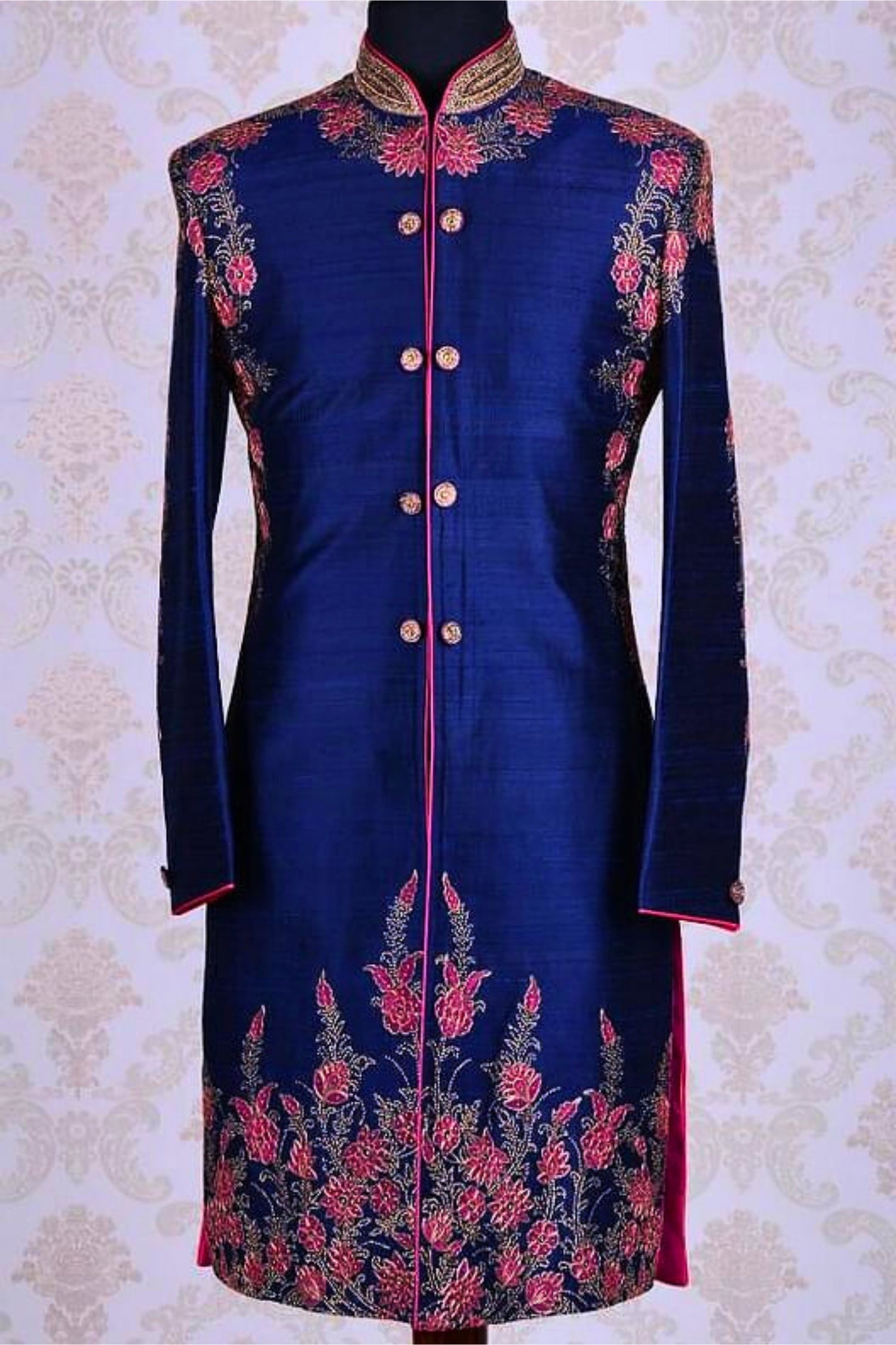 Regal Radiance – Purple with Pink Sherwani