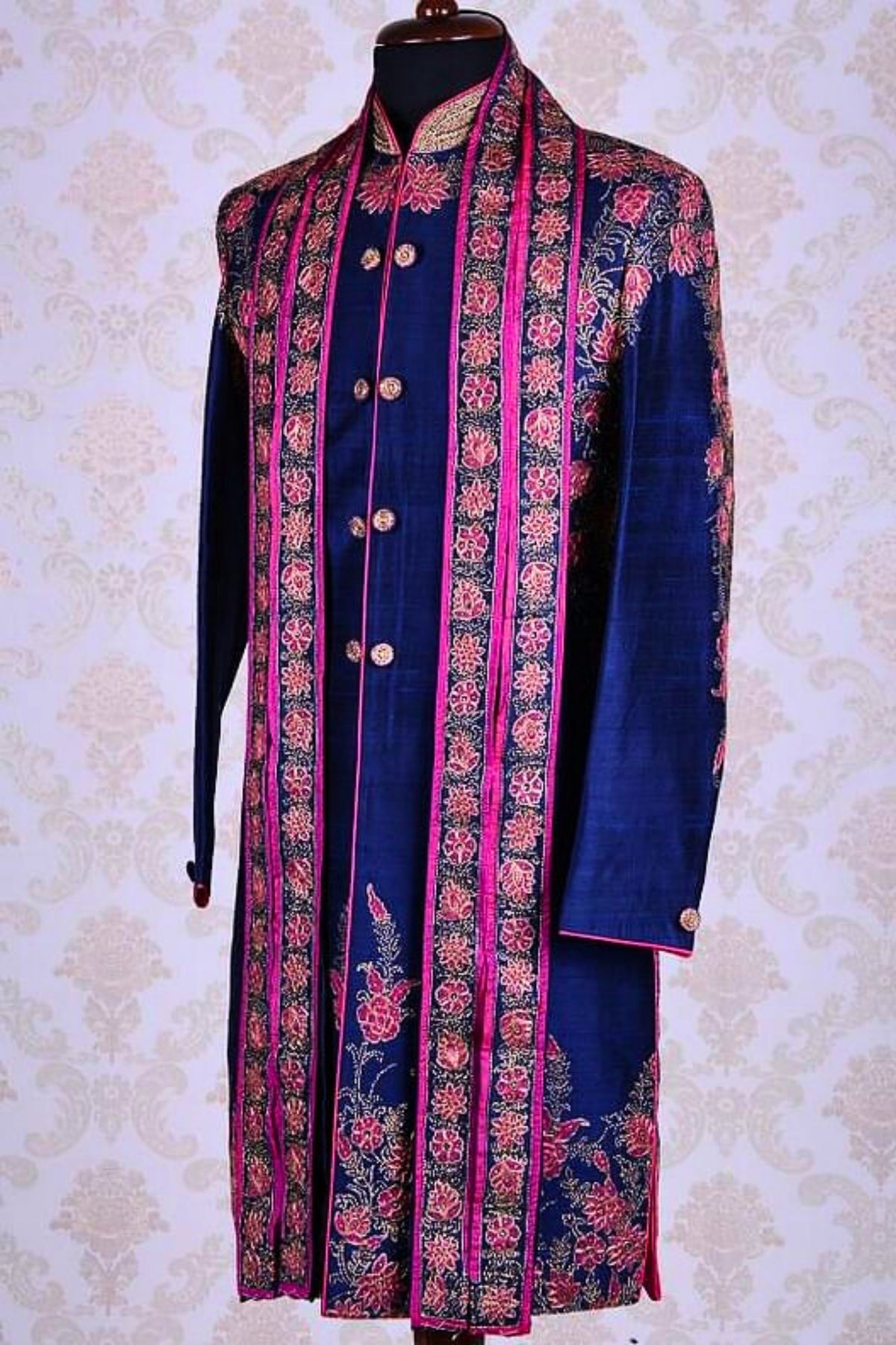 Regal Radiance – Purple with Pink Sherwani