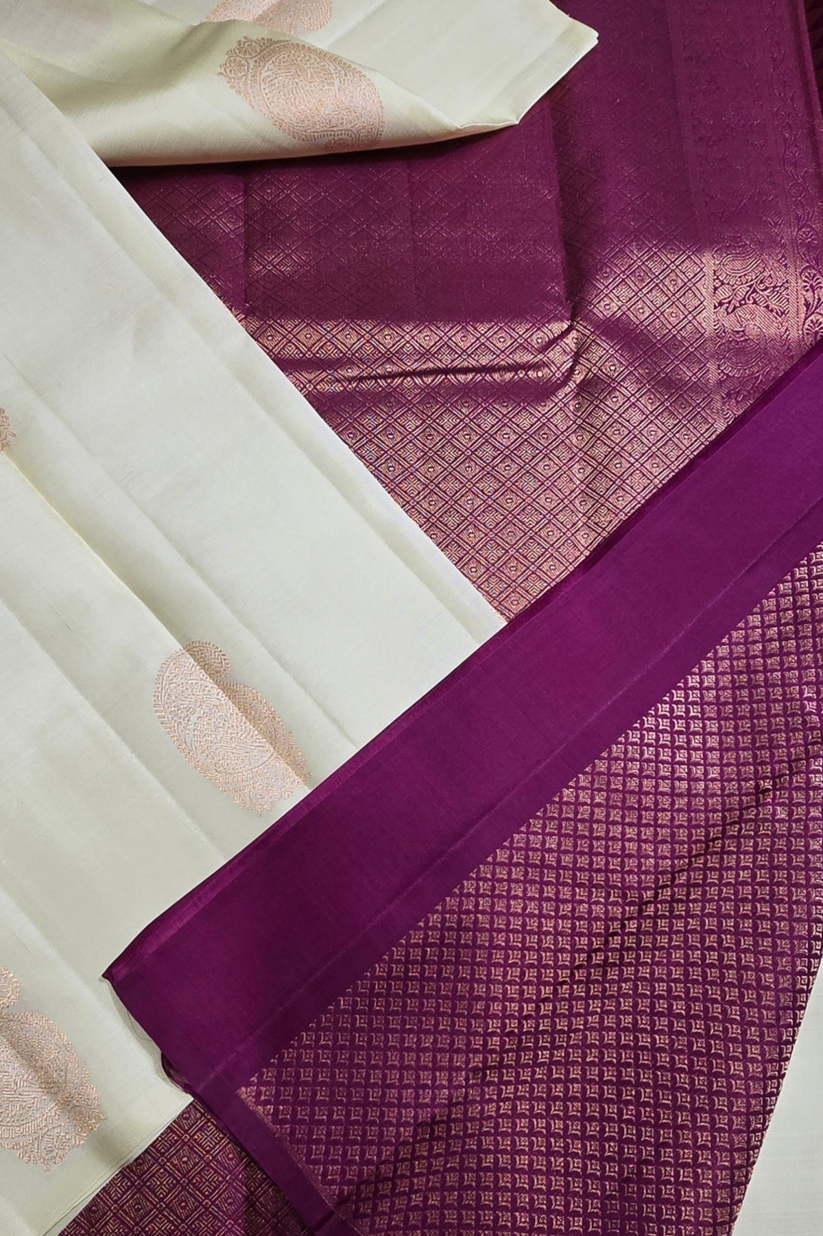 Purple and white fabric with a textured pattern