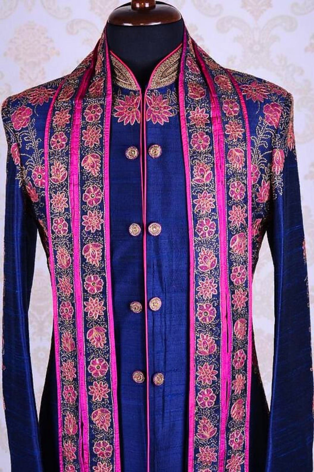 Regal Radiance – Purple with Pink Sherwani