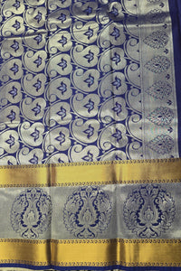 Orange Patterned Semi Silk Saree with Brown and Gold Border