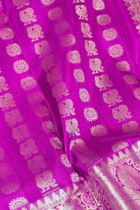 Pink Kanchipuram Silk Saree with Rich Green Border