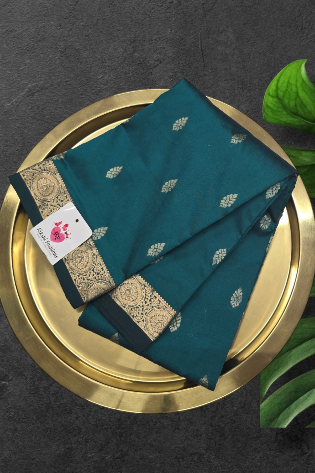 Deep Teal Semi Kanchi Sliks Saree