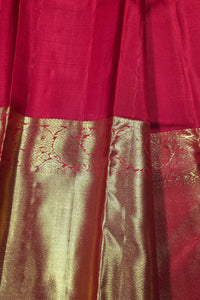 Radiant Red Kanchipuram Silk Saree with Gold Zari Elegance