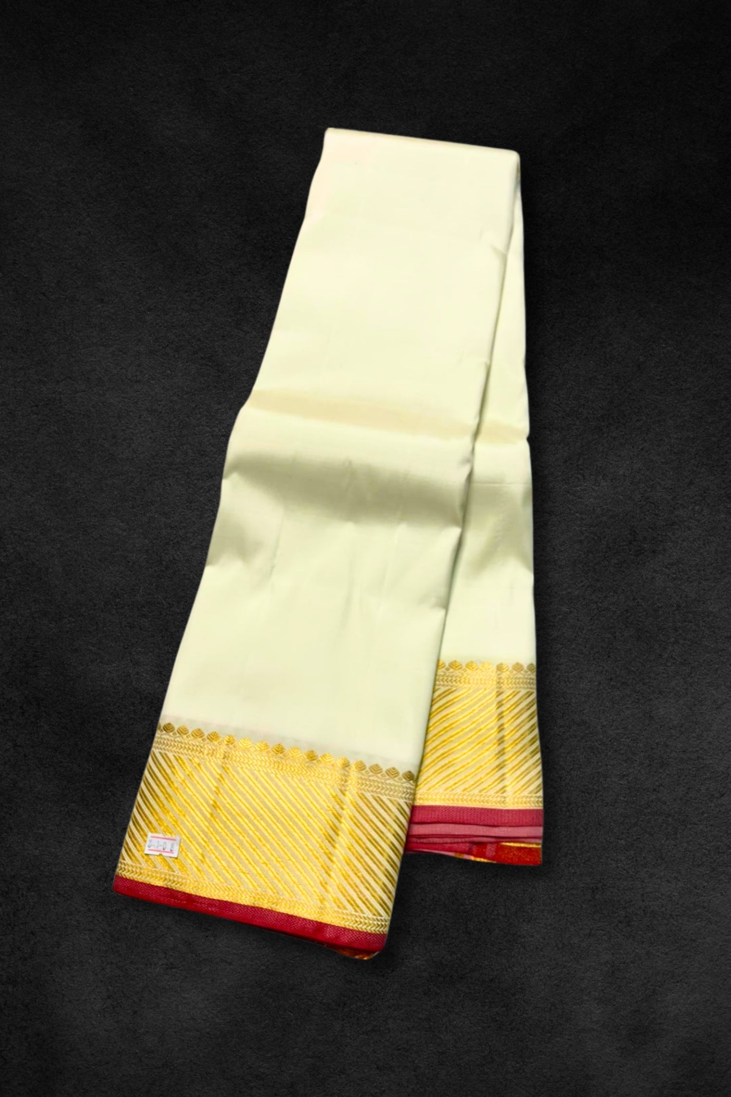 Prestige Creamy White Vesti with Grand Gold Zari Border