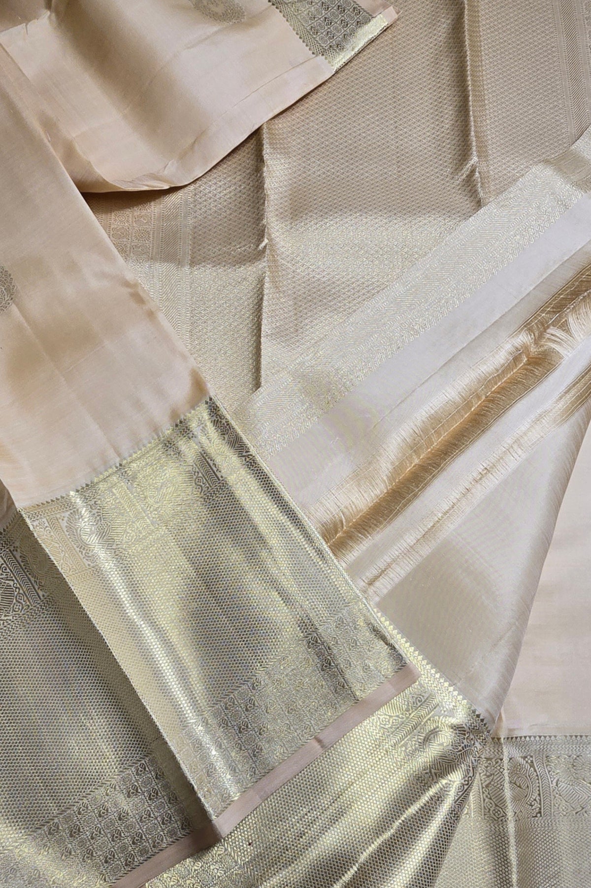 Close-up of a fabric with intricate patterns and textures