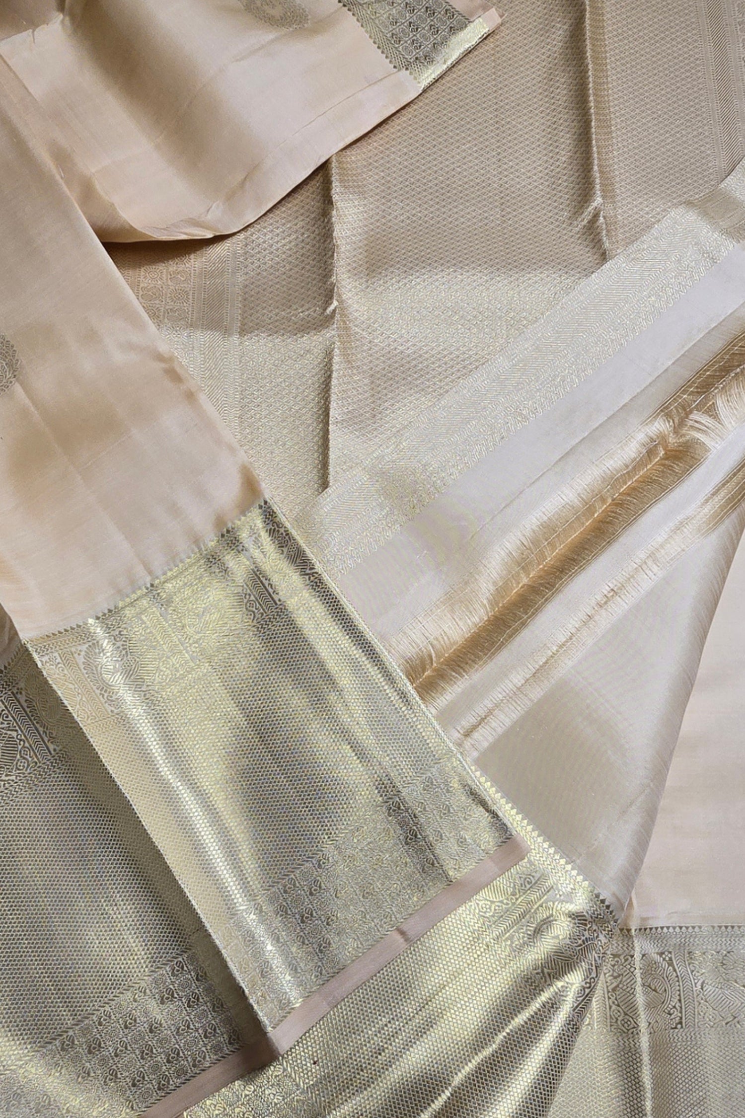 Close-up of a fabric with intricate patterns and textures