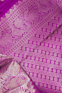 Pink Kanchipuram Silk Saree with Rich Green Border